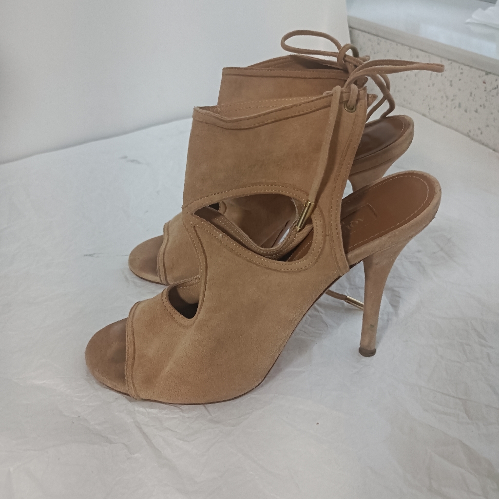 Aquazzura Sexy Thing Cut Out Suede Heels Size 36